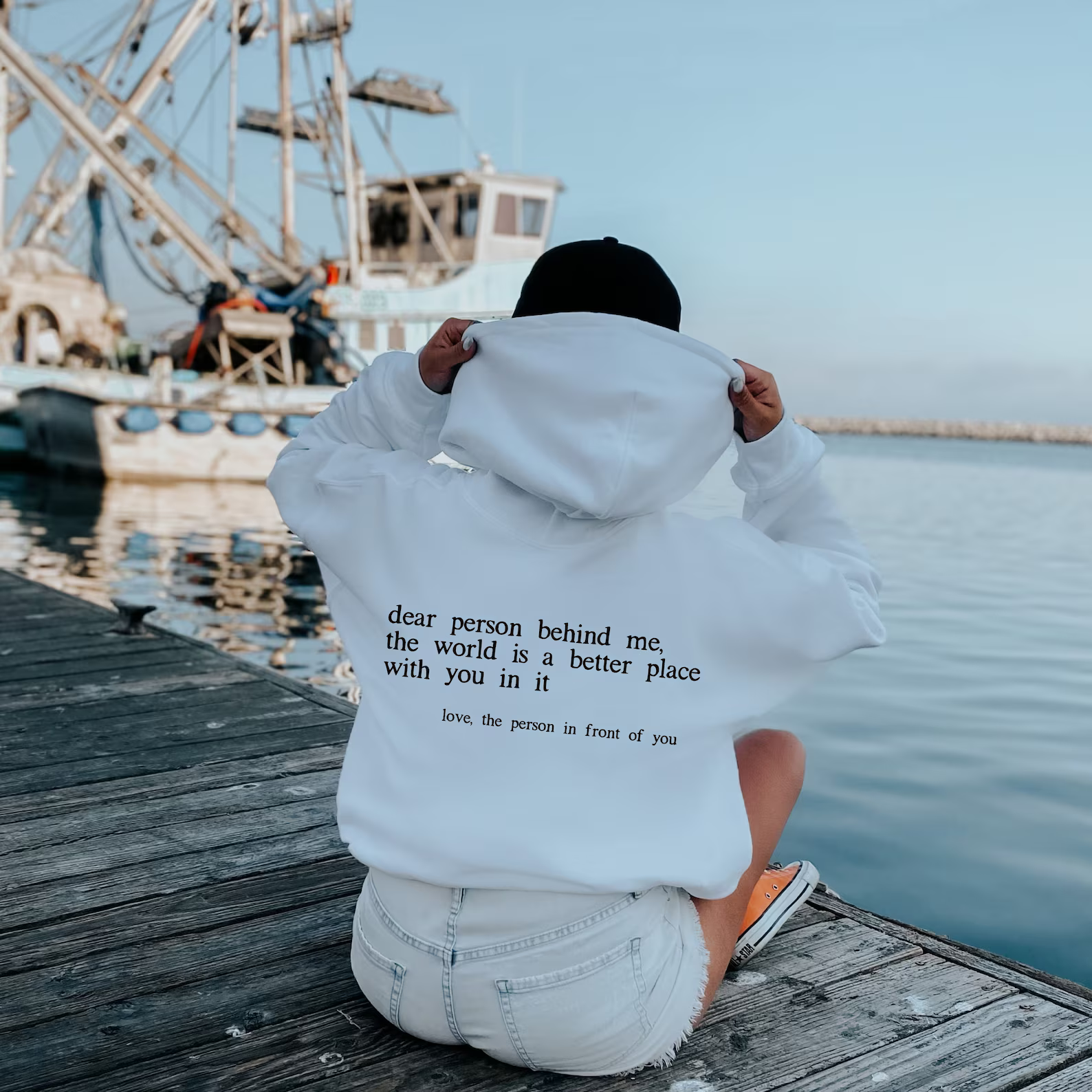 'Dear Person Behind Me' - (unisex) Positiviteits Hoodie