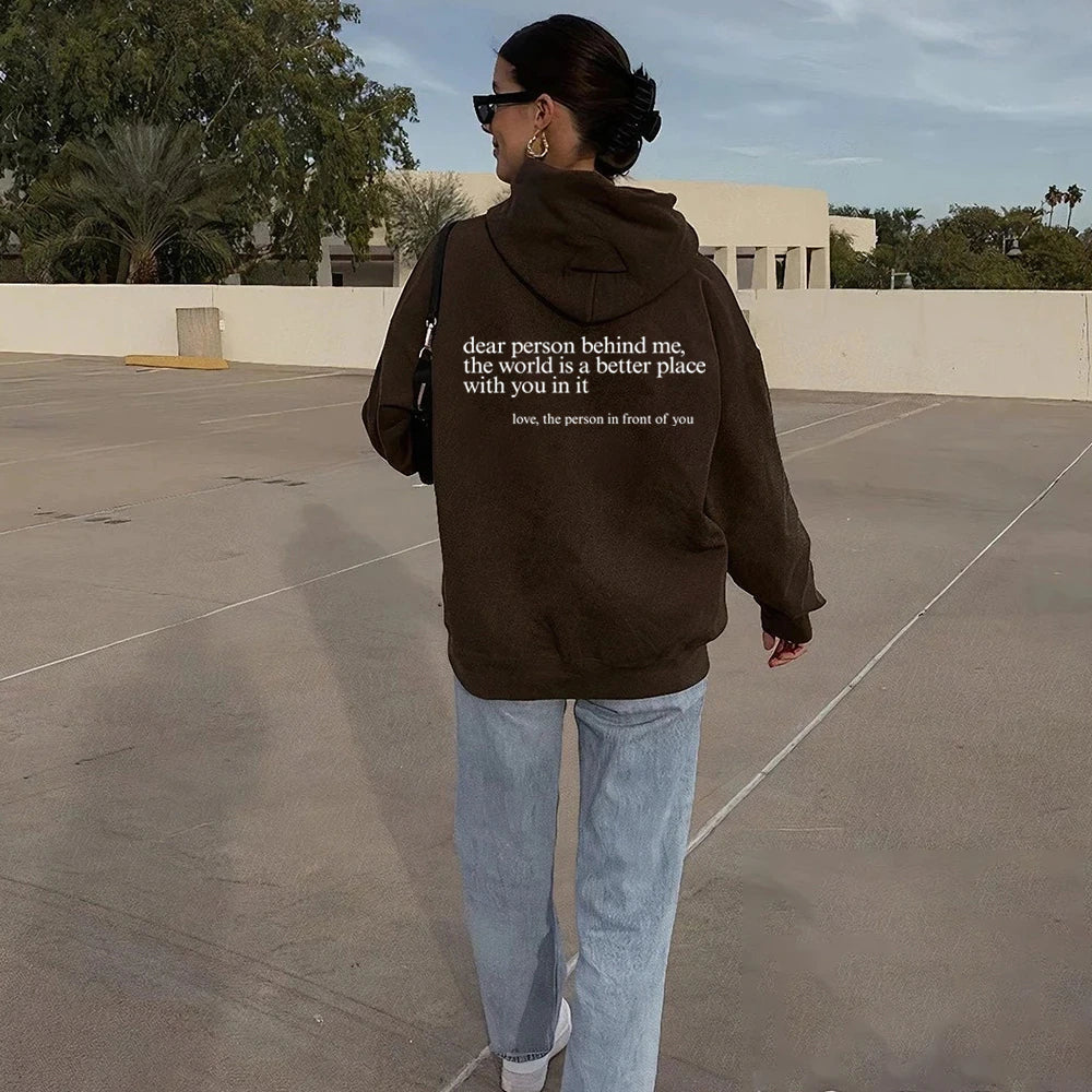 'Dear Person Behind Me' - (unisex) Positiviteits Hoodie